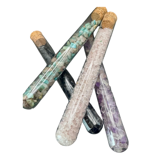 Mineral rods in a test tube (various types)