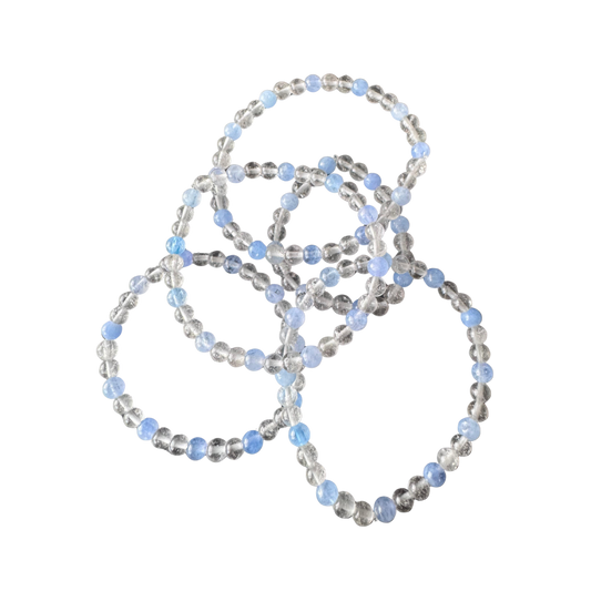 Kinder Armband Bergkristall & Aquamarin