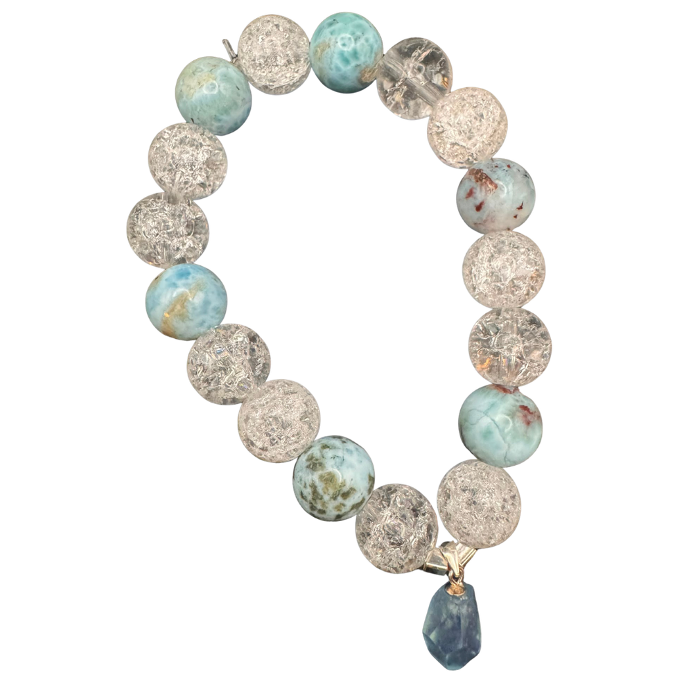 Armband Larimar, Aquamarin & Bergkristall