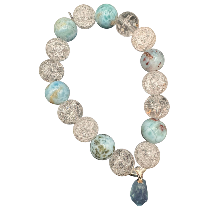 Armband Larimar, Aquamarin & Bergkristall
