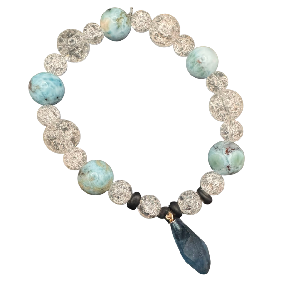 Armband Bergkristall, Spinell, Larimar & Aquamarin
