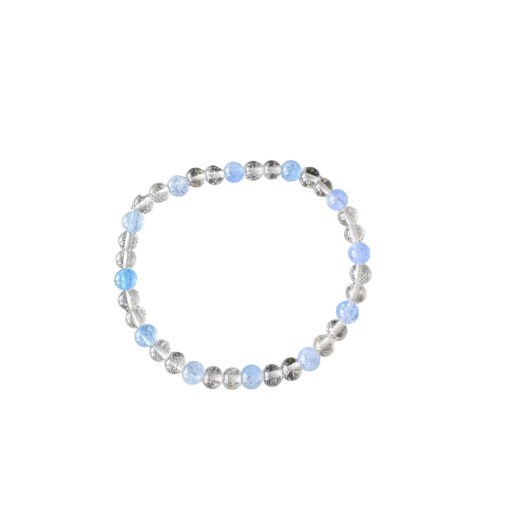 Kinder Armband Bergkristall & Aquamarin