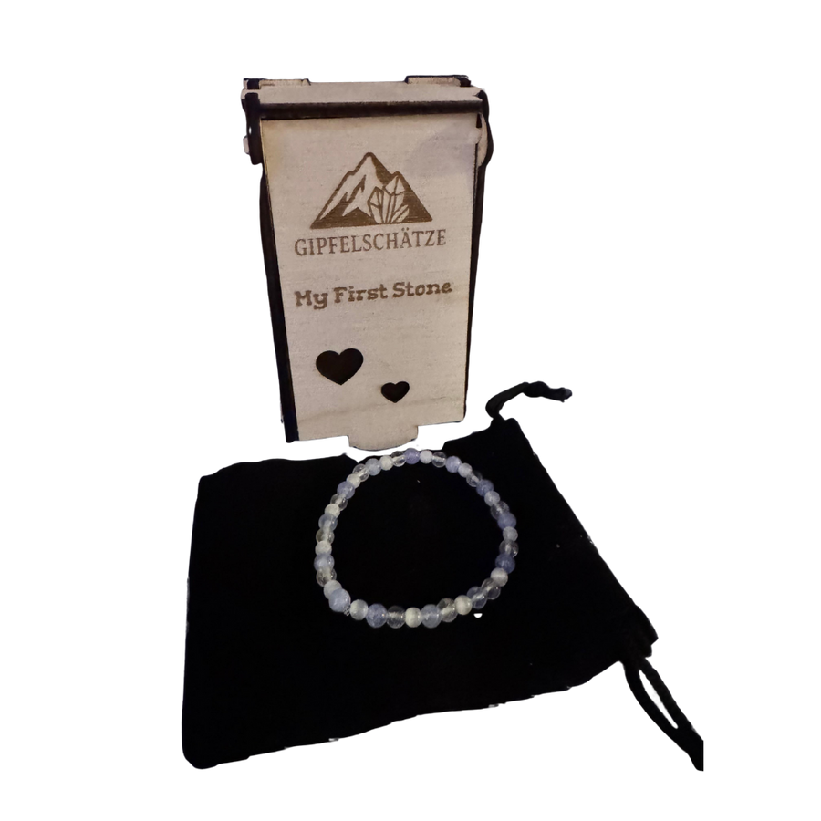 Kinder Edelstein-Armband – Aquamarin, Selenit & Bergkristall