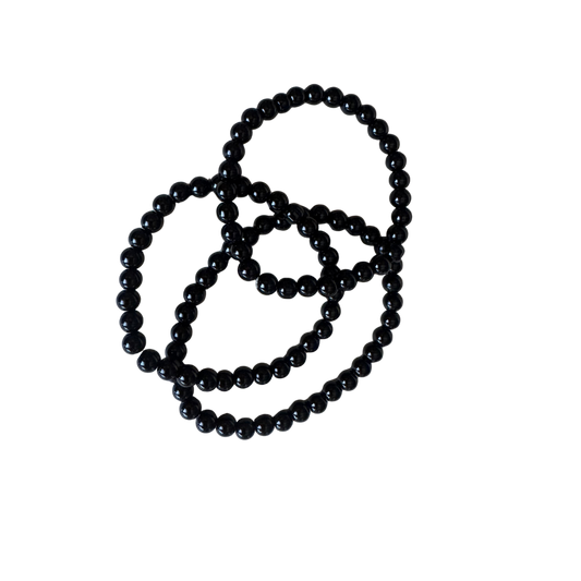 Onyx bracelet, shiny - approx. 6 mm beads