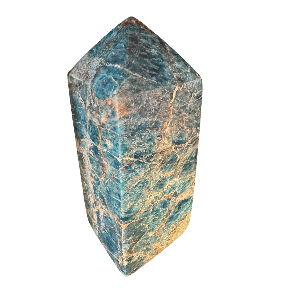 Blauer Apatit Obelisk – Ausdrucksstarker Begleiter für Raum & Wohlgefühl