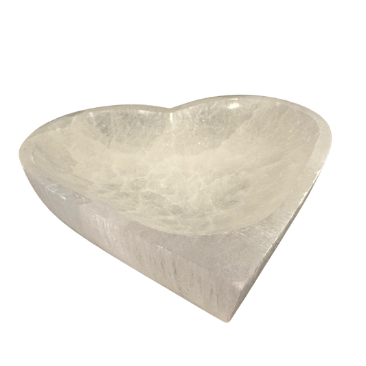 Selenit Schale in Herzform